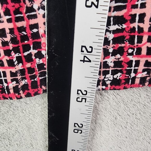 Women's Notations Red & Black Plaid Button-Down Blouse Top Roll Rab Sleeves L - Picture 9 of 11